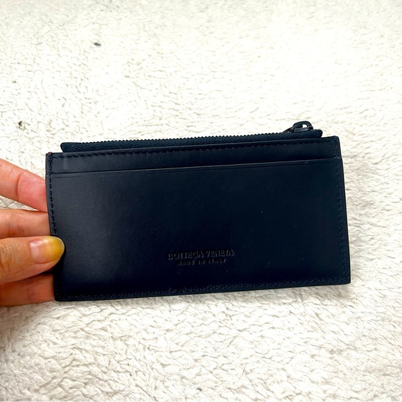NWT Authentic Bottega Veneta Intriciato Leather Bicolor Zipped Card Case - Picture 2 of 7